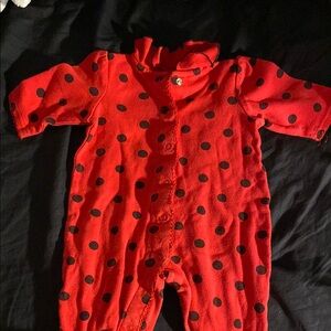 Red and Black Polka Dot Kids One Piece